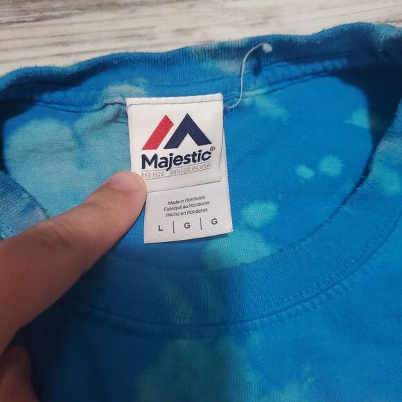 Tye Dye Spiral Shirt Size Large Carolina Panthers Football Long Sleeve - Picture 2 of 3